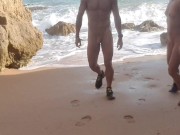 Preview 5 of Sexy couple masturbates on a public beach - Happy New Year 2022