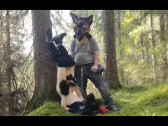 Murrsuiter drinks his own piss in the woods and his friend give him one too