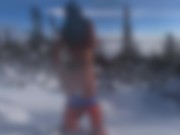 Preview 5 of Amazing outdoor creampie in winter ski resort - Tonny and Mia