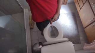 twink peeing in grandmas toilet recorded from the top