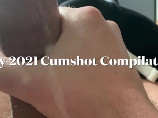 Cumshot Compilatie (May 2021) Meerdere Cumshots Verbale Mannelijke Orgasmes POV Cumshots Witte Onbesneden Lul