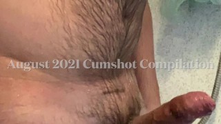 Cumshot compilatie (aug 2021) Meerdere cumshots Verbale mannelijke orgasmes POV cumshots witte onbesneden lul