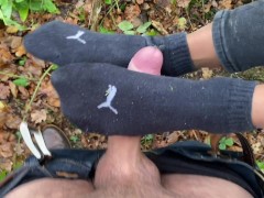 DIRTY Surprise SOCKJOB while Hiking. Naughty Teen 😈 - Puma Socks (outdoors