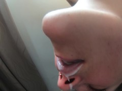 ORAL CREAMPIE! DRIPPING CUM FROM HER MOUTH!