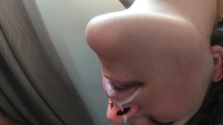 ORAL CREAMPIE! DRIPPING CUM FROM HER MOUTH!