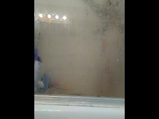 Showered and masterbating at the same time
