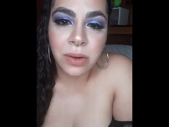 Dirty Talking Latina Playing and Squeezing Her Big Tits @Jesmarie420 