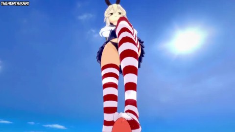 POV Shimakaze KanColle se burla de ti con sus pies Hentai sin censura