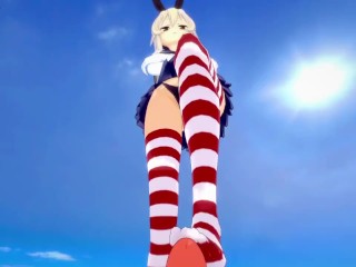 POV Shimakaze KanColle Teases you with her Feet Hentai Uncensored