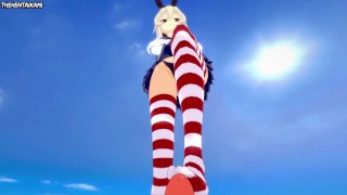 POV Shimakaze KanColle teases you with her feet Hentai Uncensored