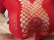 Preview 6 of Fishnet Hot Tits Bouncing For A Cumshot