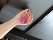 Preview 1 of Massaging clients cock with a fuck sleeve (milking table) Load stroking sounds with lots of cum.