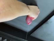 Preview 2 of Massaging clients cock with a fuck sleeve (milking table) Load stroking sounds with lots of cum.