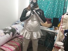 PVC Penguin Cosplay Gasmask Breathplay Sissy Hump Inflatable - Screenshot 11 of 16 - Breath Control