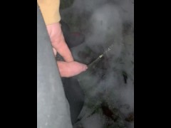 Pissing outdoors on snow/ice
