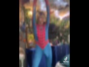 Preview 2 of Tom Holland SpiderMan Bulge leaks Exposed Dick print Cumming TomHolland Spider Man cock porn gay