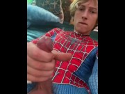 Preview 3 of Tom Holland SpiderMan Bulge leaks Exposed Dick print Cumming TomHolland Spider Man cock porn gay