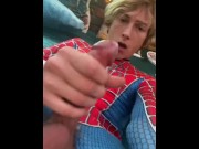 Preview 4 of Tom Holland SpiderMan Bulge leaks Exposed Dick print Cumming TomHolland Spider Man cock porn gay