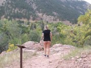 Preview 1 of Flashing and spreading my pussy on a hike