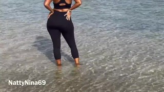 Latina with Hourglass Figure Takes a Stroll in Legging  CashApp Tips 