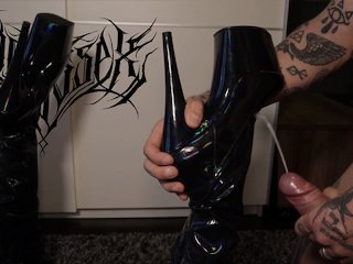 high heels fuck, amateur couple, overknee boots, alternative girl