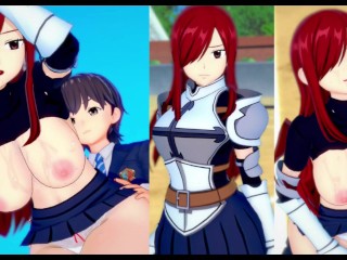 [hentai Gra Koikatsu! ] Uprawiaj Seks z Duże Cycki FAIRY TAIL Erza.3DCG Erotyczne Wideo Anime.