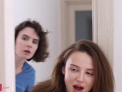 Slim4K - Darcy Dark & Kristi - Lucky guy seduced by two roommates - Screenshot 1 of 16 - Slim4k