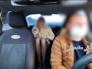 Preview 2 of Slutty MILF Djelka Bianki fucks and cums in a Taxi. Real Video of Outdoor Sex in Public