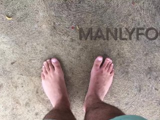 solo male, bare feet, kink, public
