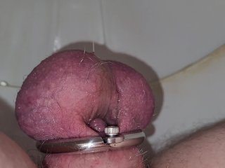 amateur, urination, chastity cage, 60fps