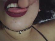 Preview 2 of JOI IN SPANISH "CUM IN THE MOUTH" SEXY GOTHIC GIRL