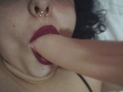 Preview 3 of JOI IN SPANISH "CUM IN THE MOUTH" SEXY GOTHIC GIRL
