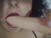 Preview 4 of JOI IN SPANISH "CUM IN THE MOUTH" SEXY GOTHIC GIRL