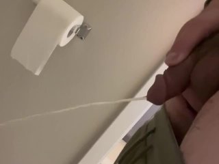 Cock pissing in toilet