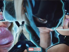 THE BATMAN (PornVersion). CATWOMAN. sex with BDSM mistress in latex mask.Footjob and sloppy blowjob