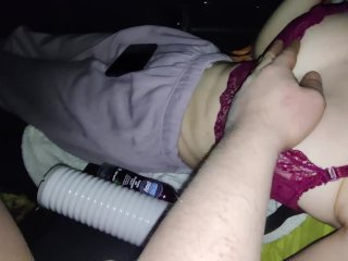 Mutual masturbation in car with remote control toys, he try lovense max 2 - Rose Blue01