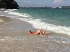 Divine Blonde with Large Breasts Naked at the Beach - Screenshot 8 of 16 - Pussy