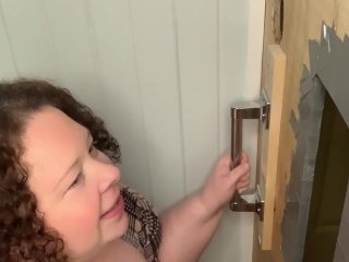 milf, hot wife shared, blowjob, glory hole