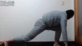(YogaKetsuiki Parte 5)Hago un bajo altura (yoga) durante 3 minutos. Mientras tanto, aguanta el orgasmo seco.