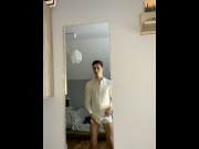 Preview 5 of Sexy teenager masturbates in a suit |ONLYFANS