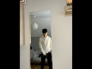 Sexy teenager masturbates in a suit ONLYFANS