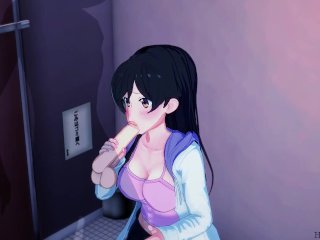 Rent A Girlfriend: Chizuru Mizuhara Gives a Quick Blowjob In A Public Bathroom