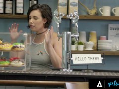 Video GIRLSWAY New Coffee Shop Owner Casey Calvert Spread Her Legs Wide Open For Alexis Tae And Her Crew