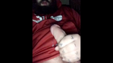 Dad almost cums on his face