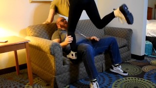 Ballbusting On The Couch With Boots