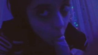 shy teenager sucks my dick and watches it on the front camera