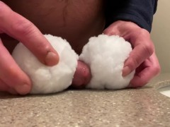 Big dick fucking snowballs to huge load orgasm. A lot of precum