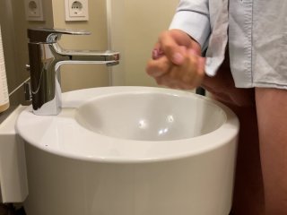 Businessman in a White Shirt Jerks Off His BigDick in a_Hotel Room After a Long Trip