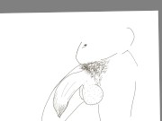 Preview 6 of Let’s draw a big black uncut cock.