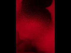 Video Young Horny couple make quick love in red room